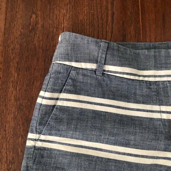 Loft Blue & White Cotton Shorts - Picture 2 of 8